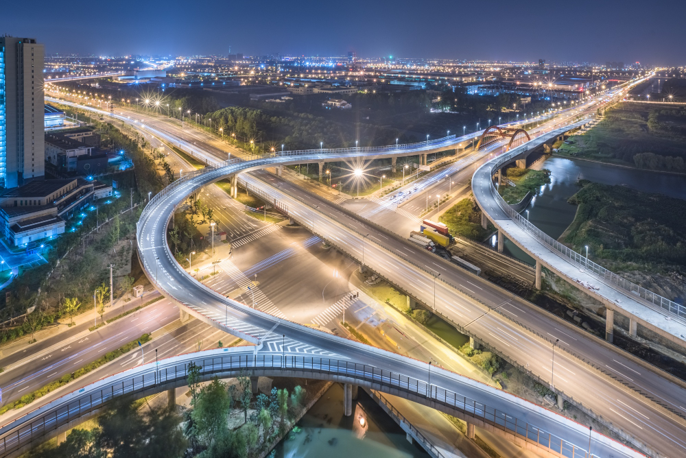 aerial-view-shanghai-overpass-night