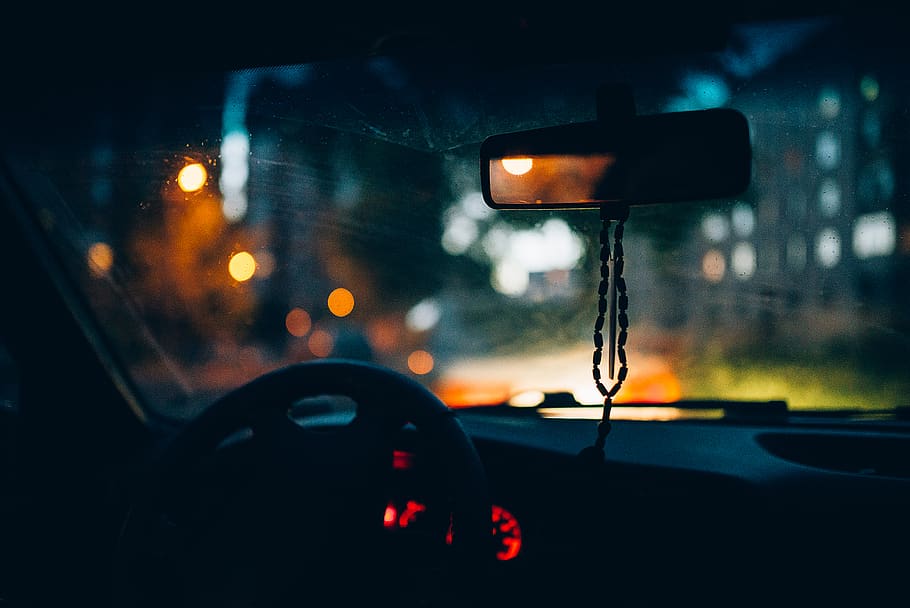 silhouette-photo-of-car-interior